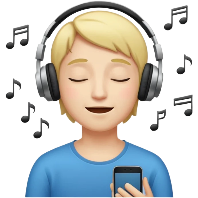 Persona escuchando música  emoji