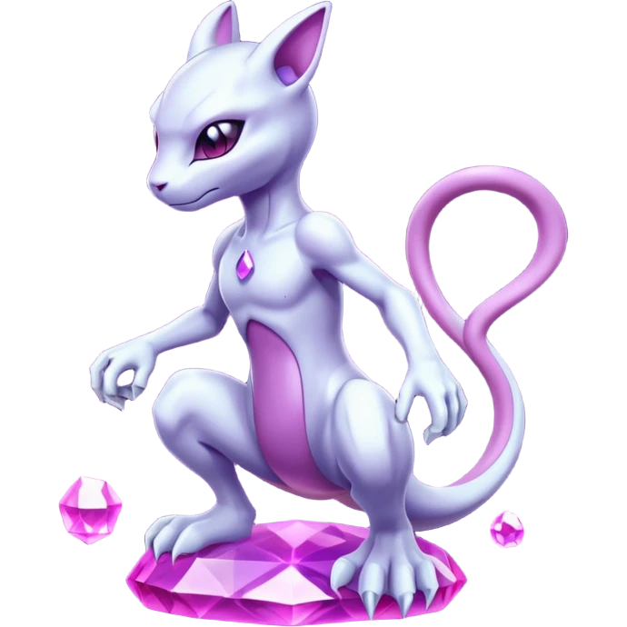 Pokemon legendary purple and pink crystal mewtwo emoji