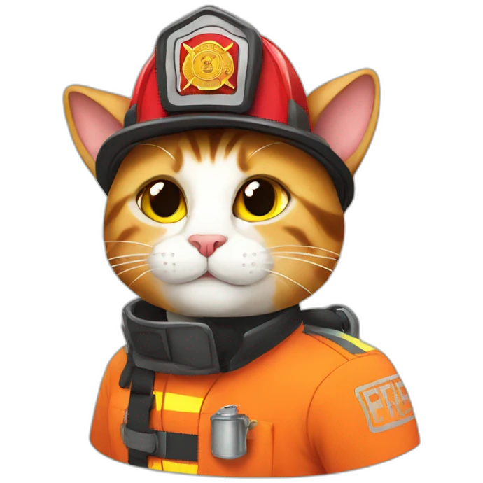 a firefighter cat emoji