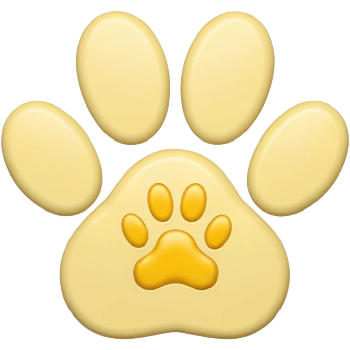 a pastel yellow pawprint emoji