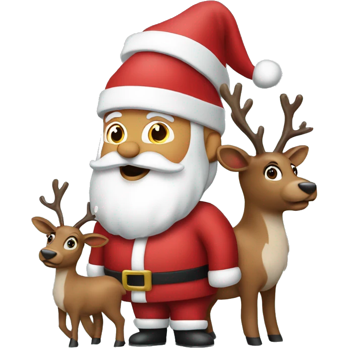 Santa with reindeers  emoji