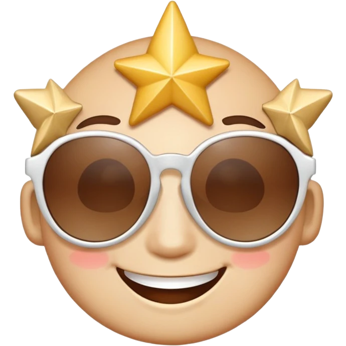 smiling face with star-shaped sunglasses emoji