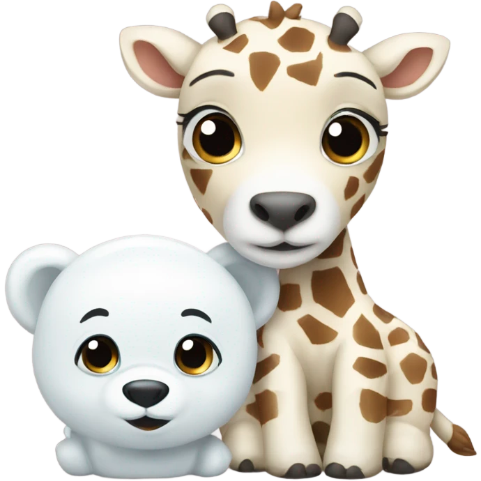 Baby giraffe and baby polar bear emoji