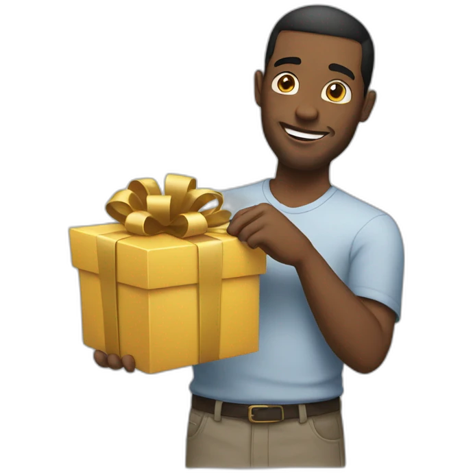white man opening gift emoji