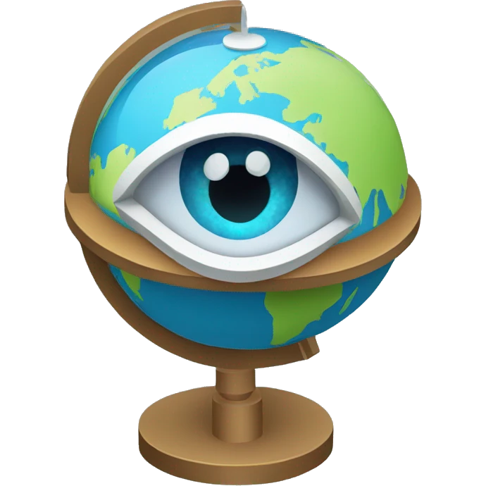 isometric view of a eye globe emoji