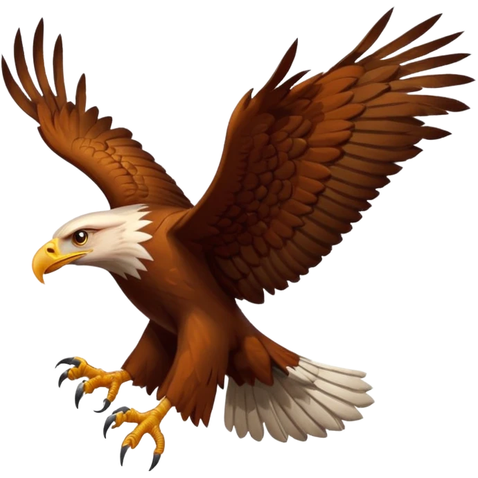 Red headed eagle flying emoji