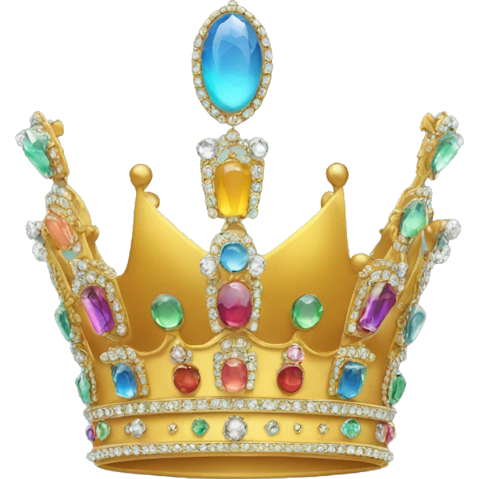 A crown with jewels of color #07dfb8ff emoji