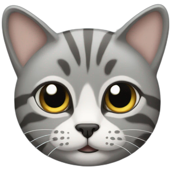 a round-faced gray beehive cat emoji