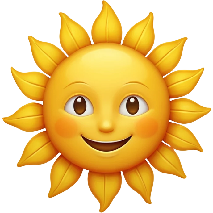 smiling sun emoji, simple and cheerful emoji