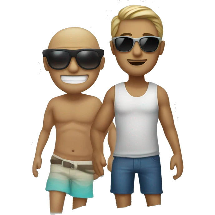 A guy in the beach with sunglasses  emoji