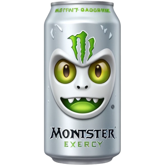 Crea un emoji de una lata de monster blanca de la bebida energética  emoji
