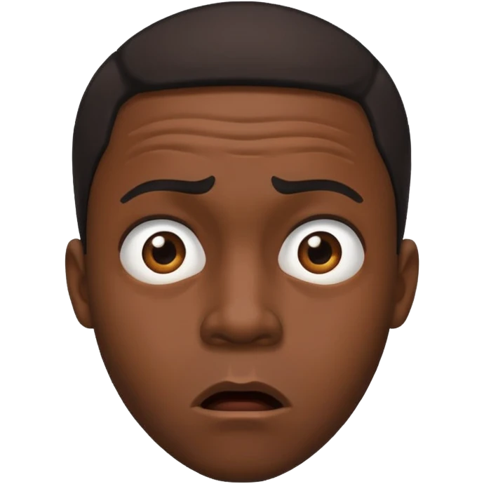 Shocked black guy looking down emoji