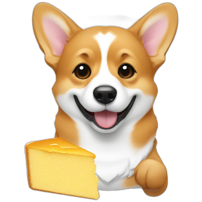 corgi eating cornbread covered in honey emoji