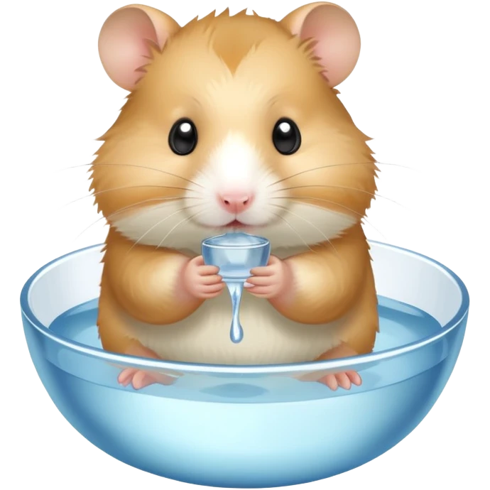 A hamster drinking water emoji
