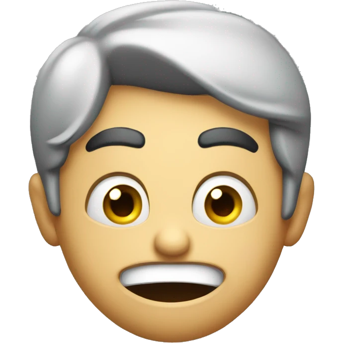 One eybrow rised with a scared open mouth overall concerned exression emoji