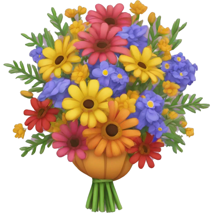 bouquet with flowers in bright colors emoji