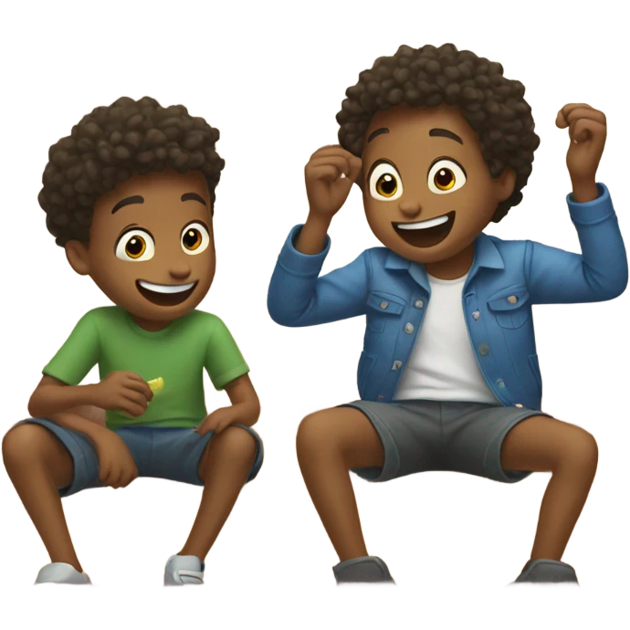 boys having fun indoors emoji
