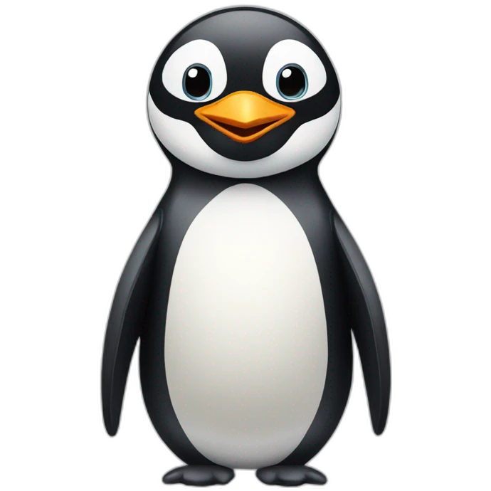a penguin talks to mobile phone emoji