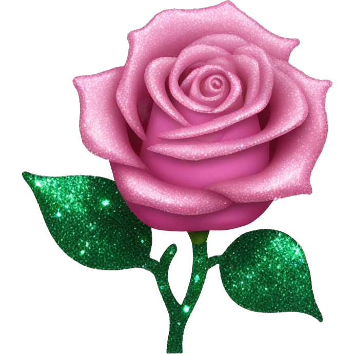 Glittery Pink enchanted rose emoji