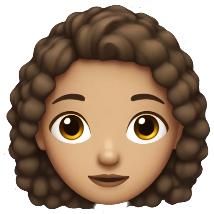 a white brown girl wirh dark brown and little highlights and short hair with brown eyes sleeping emoji