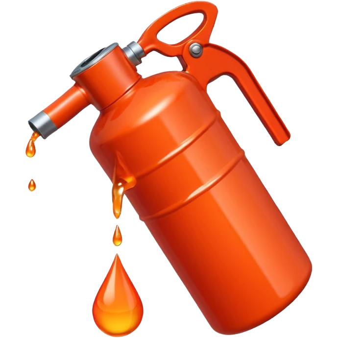 simple red gasoline canister plain dispensing orange drops of fuel emoji
