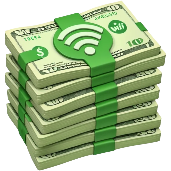 wifi money bill stack emoji