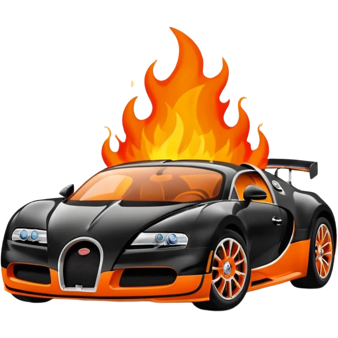 Bugatti ￼ on fire ￼￼ emoji