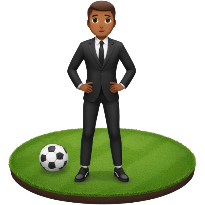 shin padBlack suit shoes circular patch of football grass emoji