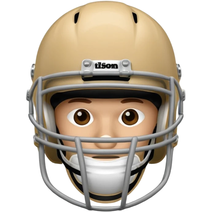 College football player helmet in light tan color  emoji