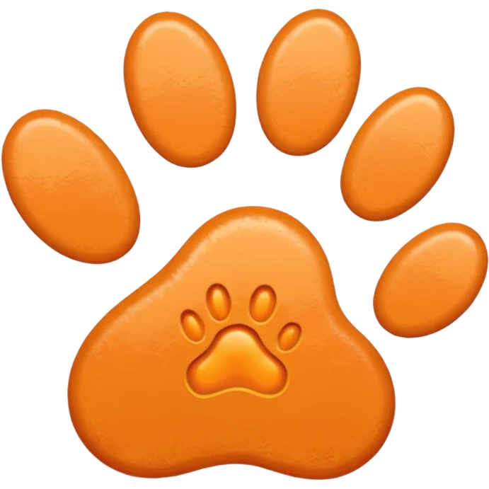 a pale pastel orange pawprint emoji