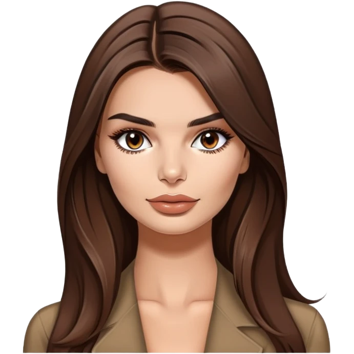 Beautiful woman with long brown hair, model, Emily Ratajkowski emoji