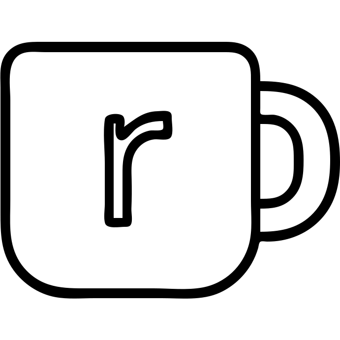 letter r to coffee emoji