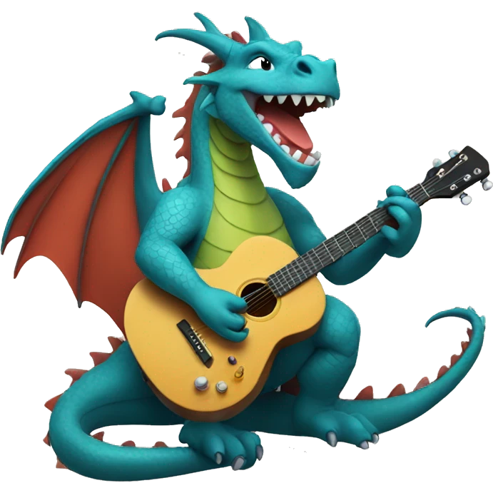 dragon playing guitar and singing emoji