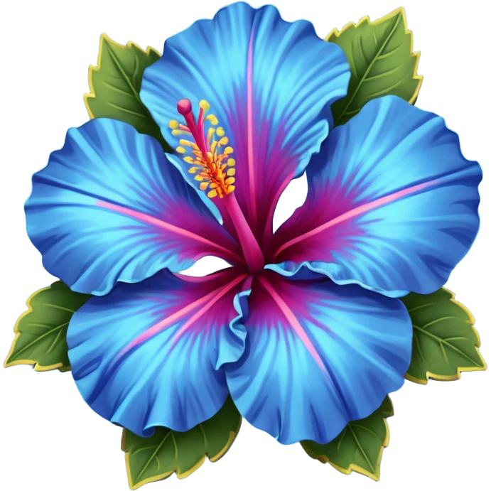 blue hibiscus  emoji