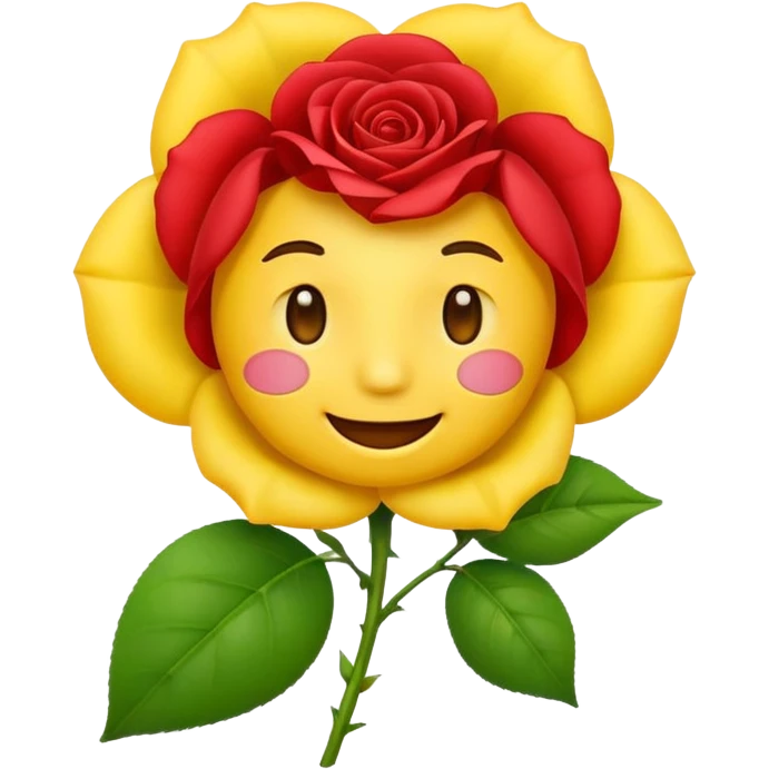 Defult emoji face with rose in mouth emoji