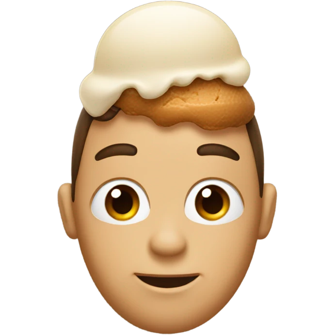 man with brown icecream on head emoji