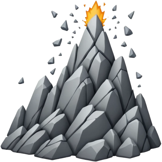Rocks falling from mountain emoji
