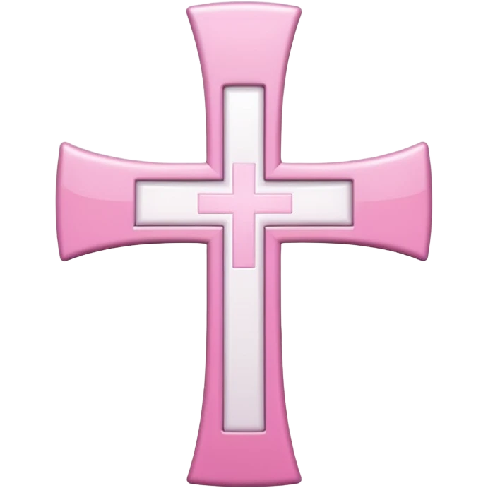 Pink and white simple holy cross emoji