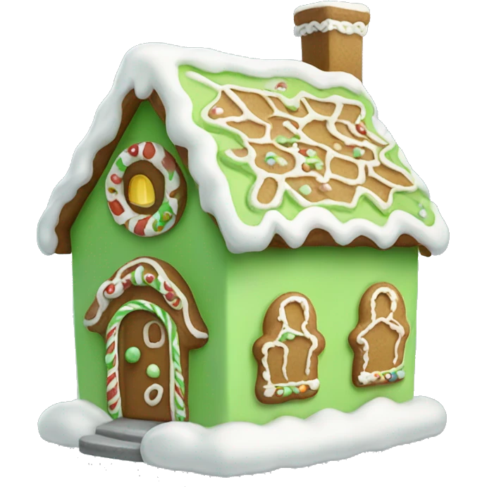 Cosy light green gingerbread house  emoji