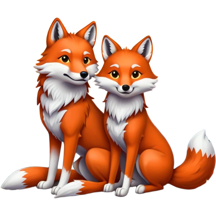 Wolf and Fox mating emoji