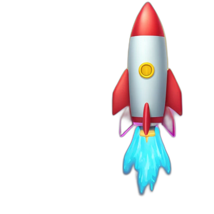 neon dollar rocket emoji
