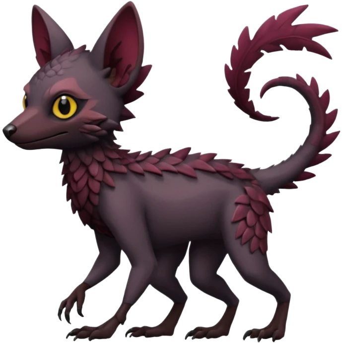 black Trico-hybrid-creature dark burgundy (full body) emoji