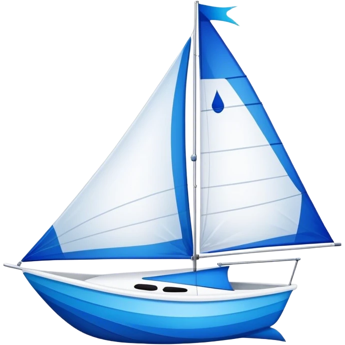 Sailboat - Sunfish (Model Year: 2021) (Iconic colour: Bright sail with blue and white) emoji