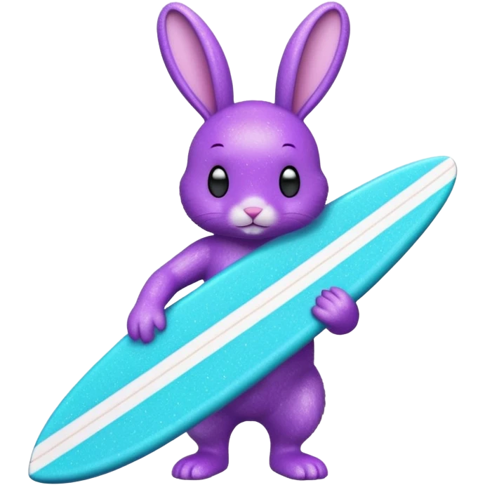 glitter purple cian bunny surf emoji