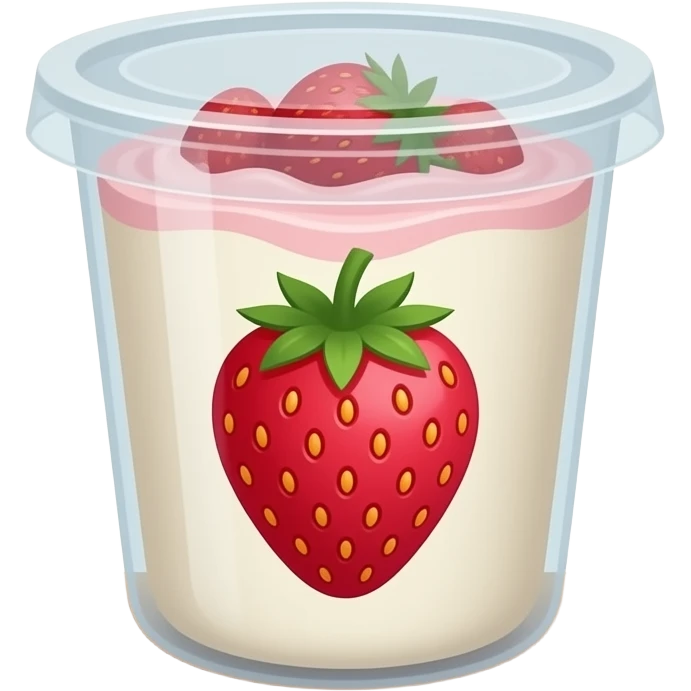 Container of strawberry yogurt emoji