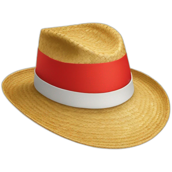 Straw hat with red band emoji