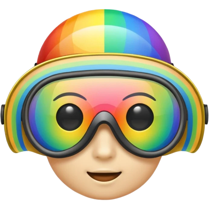 gold simulation rainbow visor goggles emoji