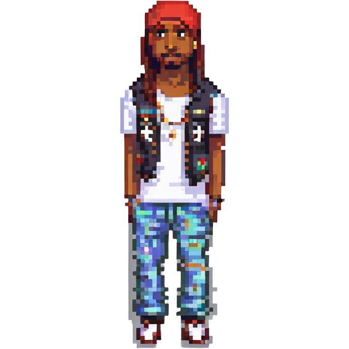 2Pac в полный рост, no background emoji