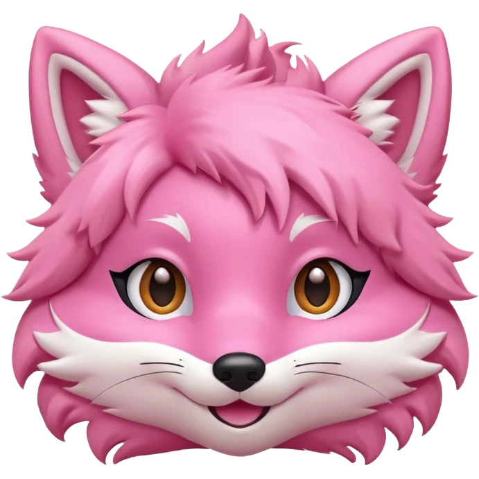 Pink fox character face emoji