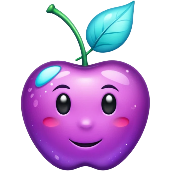glitter purple and cian cherry emoji